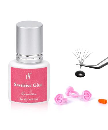 DF touchjoy Sensitive Eyelash Extension Glue No Fume 3-5S Drying Time Waterproof Lash Glue 4-5 Weeks Retention Hypoallergenic Lashes Adhesive Low Irritation Eyelashes Bond - For sensitive eyes - 0.24 Oz