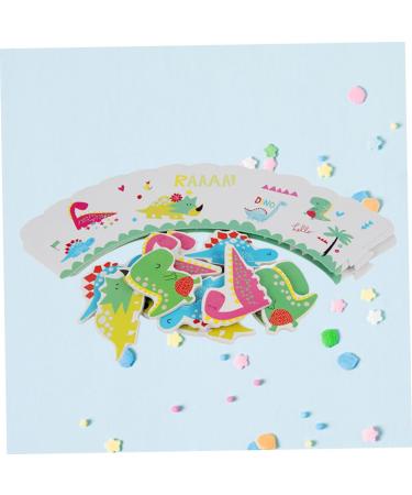 Ciieeo 48 Pcs DIY Cupcake Picks Paper Cups Dinosaur Cake Toppers Cupcake Wrappers Party Cupcake Toppers Wrapping Paper Cartoon - Buy Online on GoSupps.com