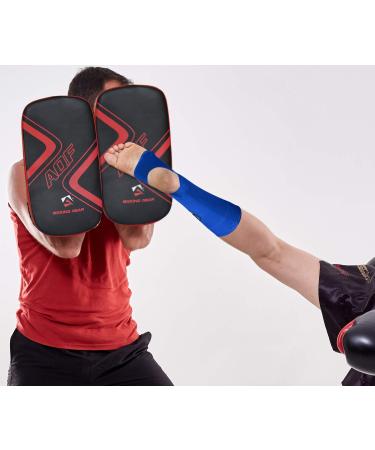 AQF MMA Ankle Support Brace Guard - Blue L | Achilles Tendon Pain Relief & Compression Sleeve for Muay Thai, Kick Boxing, Sprains - Elasticated & Breathable - Buy Online on GoSupps.com