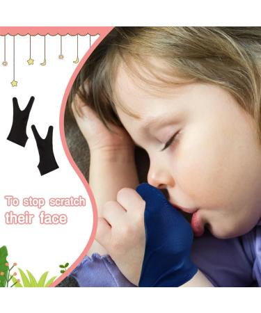 Kids Thumb Sucking & Nail Biting Stopper Gloves - Ages 8-14 (Black/Blue) 2 Pair - Buy Online on GoSupps.com