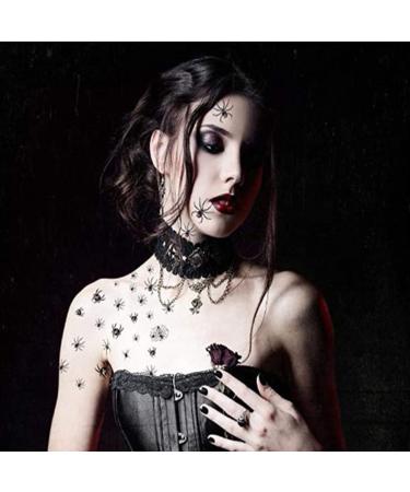 Beiling Spider Web Temporary Tattoos - 10 Sheets Black Cobweb Fake Tattoos for Kids & Adults - Cosplay & Party Body Art - Buy Online on GoSupps.com