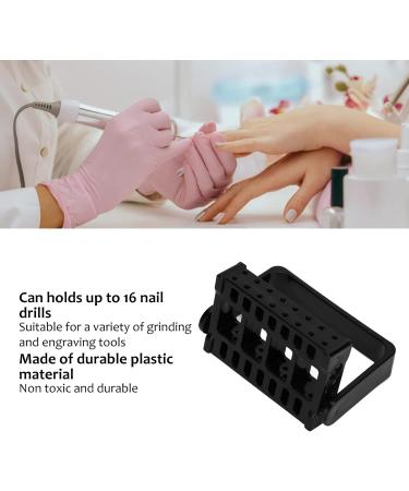 Nail Drill Bit Holder Stand Suitable Size Durable Professional Save Space Nail Drill Bits Storage Container for Grinding Tools for Nail Salon Home Use(black) - Buy Online on GoSupps.com