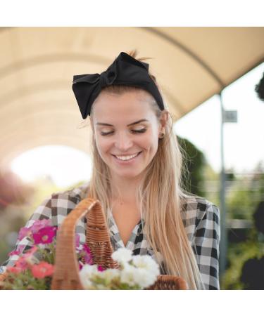 WantGor Women's Big Bow Headband in Black - Knotted Wide Turban Hair Hoop for Stylish Hair Accessories - Buy Online on GoSupps.com