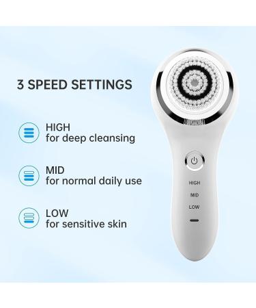 Facial Cleansing Brush Sonic Facial Brush Skin Cleansing Electric Face Scrubber Exfoliator by Hangsun SC200 with 3 Brush Heads 3 Speed Modes Rechargeable for Exfoliating Massaging and Deep Cleansing - Buy Online on GoSupps.com