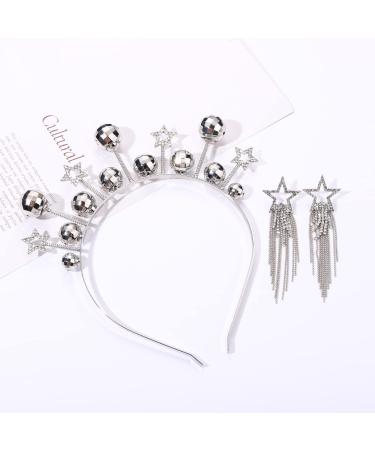 Rhinestone Star Disco Ball Headband for Women - 70s/80s Costume Accessory for Country Concerts, Halloween & New Year's Eve Parties - Holiday Gift Idea - Buy Online on GoSupps.com