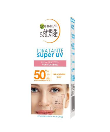Garnier Moisturizing Face Cream Super UV for dry skin LSF 50+ quickly retracting with glycerin Ambre Solaire 50 ml