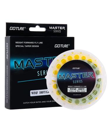 Goture Fly Fishing Line Weight Forward Floating, Fly Fishing Floating Line,Double Welded Micro Loops, Fly Line Dacron Backing for Freshwater Saltwater 90FT 100FT A: Fly fishing Line-Yellow&Green 100FT.WF6F