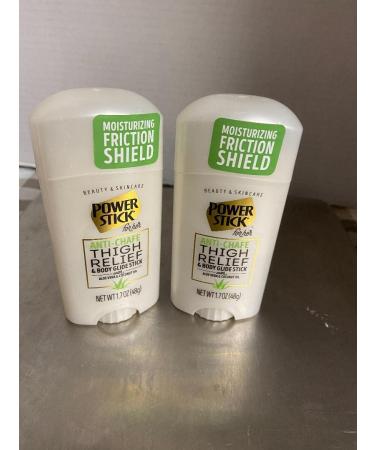 PowerStick Anti- Chafe Thigh Relief (2 EA 1.7 oz) with Aleo Vera & Coconut Oil