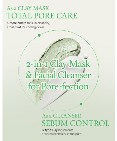 FULLY Green Tomato Pore Detox Clay Mask Cleanser Pore Minimizing Blackhead Care Sebum Control Exfoliation Vegan Face Wash Sensitive Skin Korean Skincare 4.05 fl.oz - Buy Online on GoSupps.com