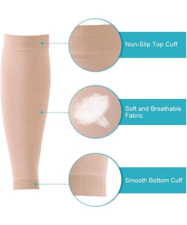 Medical Grade Calf Compression Socks 20-30mmHg for Shin Splint, Varicose Vein, Edema - Beige XL - Buy Online on GoSupps.com