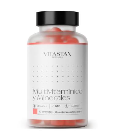 Vitastan 60 Multivitamin Gummies - Vitamins B2, B6 and B12 - Contribute to Energy Metabolism - Strengthens the Immune System - 100% Free - Suitable for Men and Women
