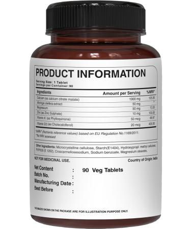 Pure Nutrition Ultra Calcium Citrate Malate 1000 mg Highly absorbable Calcium Supplement with Calcium Citrate Malate 90 Tablet - Pack Of 2 - Buy Online on GoSupps.com