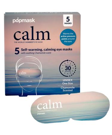 Popmask Calm Self Warming Steam Eye Mask Compress - Calming Eye Mask for Headache Relief Dry Eyes Puffy Eyes and to Help You Sleep - 5 Pack