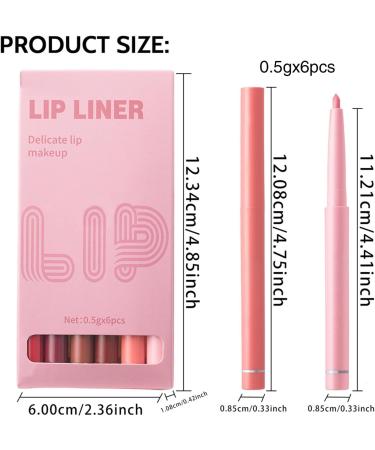 Lip Pencil Matte Lip Pencil | 6X Waterproof Lip Tint Matte Lipstick Smudge-Proof Lip Pencil Long-Lasting Lip Gloss for Women - Buy Online on GoSupps.com