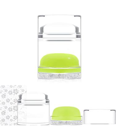 Lamptti Nail Stamper - Clear Fluorescent Green Silicone Gel Stamps + Extra Head & Scraper - Nail Art Polish Kit - Buy Online on GoSupps.com