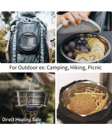 Simple Real Collapsible Stainless Steel Cookware 1L Travel Bowl for Camping, Hiking, Backpacking - Outdoor Kitchen Essentials - Buy Online on GoSupps.com