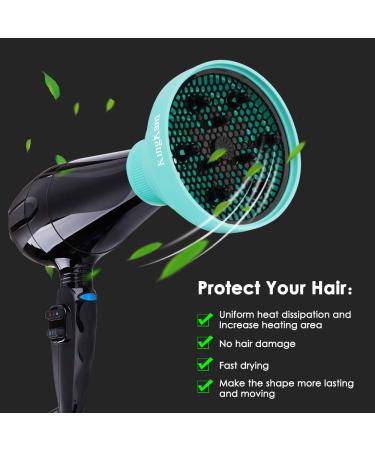 Collapsible Silicone Hair Dryer Diffuser Attachment - Lightweight Portable with Travel Bag in Blue - Buy Online on GoSupps.com