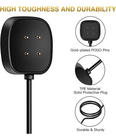 2-Pack Charger Cable Compatible with Fitbit Sense/Fitbit Versa 3  Replacement USB Charging Cradle Dock Stand Cable for Smart Watch Sense/Versa 3(3.3 ft/1.0ft) 3.3 ft/1.0 ft - Buy Online on GoSupps.com