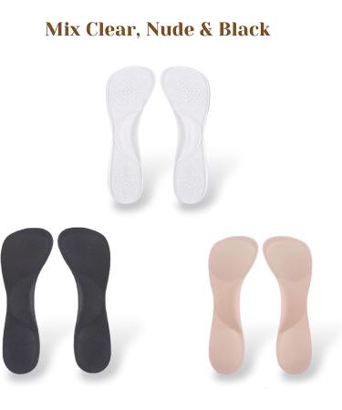 CB 2-Pairs Arch Support Insoles - Soft Silicone Invisible Gel Inserts for Women s High Heel Shoes (6-8.5) - Ultra-Slim Comfort & Ball of Foot Massage - Black - Buy Online on GoSupps.com