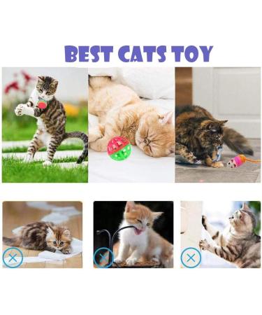 Shop Mqian 25 PCs Cat Toys Set - Fun Kitten Mouse & Variety Pack with Balls & Feathers for Happy Cats - Buy Online on GoSupps.com