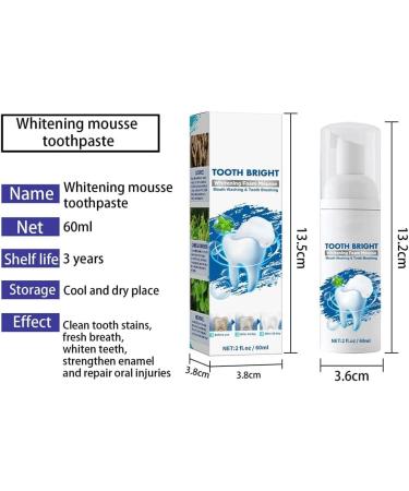 Teeth Whitening Mousse Squeeze Type Foam Toothpaste Oral Care Teeth Deep Cleaning Gums Remove Tooth Stains Fresh Mouth (1pc) - Buy Online on GoSupps.com