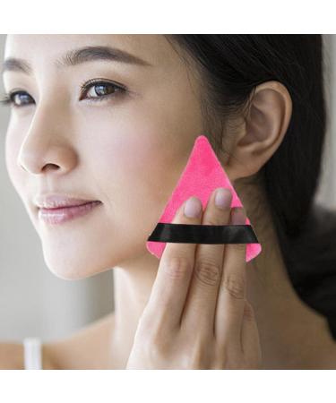 Triangle Powder Puff | Super Soft Face Body Loose Setting Powder Puff Set of 6 Multipurpose Powder Puff with Strap Makeup Tool Sritob Hot Pink - Buy Online on GoSupps.com