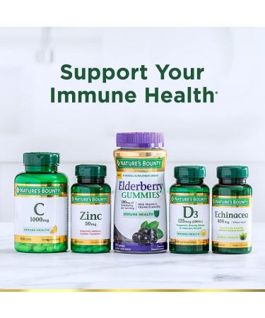 Nature's Bounty Sambucus Elderberry Herbal Supplement 630mg Rapid Release Softgels - 120 Count Pack - Buy Online on GoSupps.com