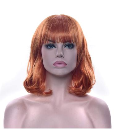 LFMDJF 10 Colors Short Curly Synthetic Wigs - 14 Hairpiece for Women | High Temperature Fiber Pink Black Brown Red - Buy Online on GoSupps.com