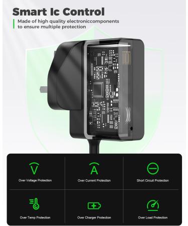 12V UK Plug Charger Cable for Braun Shaver Series 5 3 9 7 1 - Silk-Epil 9 7 5 Wet&Dry Electric Razor Charging Cable - Compatible with 5544 3040S 5409 7220 5377 - Newding - Buy Online on GoSupps.com