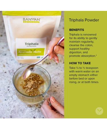 Banyan Botanicals Triphala Powder 1lb - Organic Amla, Haritaki & Bibhitaki Formula for Daily Detox & Rejuvenation - Non-GMO, Sustainably Sourced - 1 Pound - Buy Online on GoSupps.com