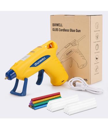 QUIWELL Cordless Hot Glue Gun Kit with 30 Glue Sticks - USB Rechargeable & Auto Shut Off for Quick Repairs and DIY Crafts - Buy Online on GoSupps.com