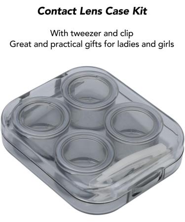 Buy Portable Gray Contact Lens Container Kit | Transparent Protective Storage Box for Contacts | Mini Lens Storage Set for Women - Fast International Shipping - Buy Online on GoSupps.com