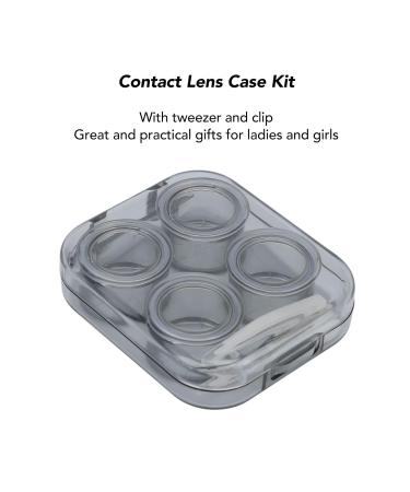 AMONIDA Contact Lens Case - Transparent Hygienic Container & Travel Tweezers for Girls - Perfect for Office Use (Gray) - Buy Online on GoSupps.com