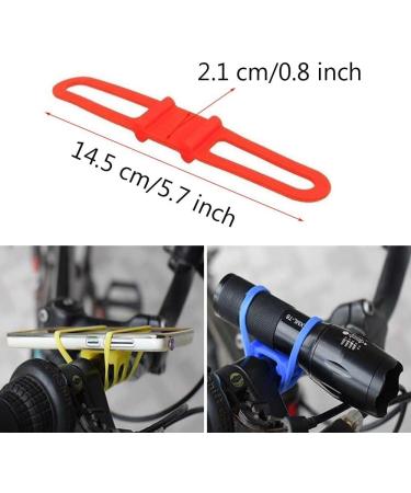 Silicone Bike Mount Straps 5 Pack - Flashlight & Helmet Light Holder, Water Bottle & Phone Strap - Random Color - Buy Online on GoSupps.com