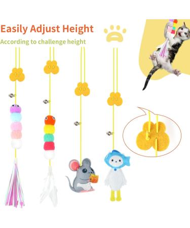 Vaktop Door Hanging Cat Toy 4 PCS Cat Toys Interactive for Indoor Cats Jumpy Cat Toy Self-Play Chasing Exercise Entertain Cat Toy - for Hunting Exercising Eliminating Boredom 4PCS - Buy Online on GoSupps.com
