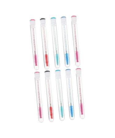 Ipetboom 10pcs Transparent Tube Mascara Brush Miss Stick Tube Multicolor 11X1cm Assorted Color