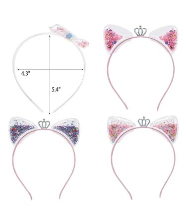 Tbestmax 6 Cat Ear Headbands for Party Costume and Daily Decorations - 6 Pcs Plastic Hair Hoops for Women and Girls - Buy Online on GoSupps.com