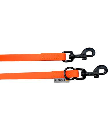 Biothane Dog Leash with Hook Adjustable for Small & Large Dogs - 2m to 5m Lengths - Neon Orange 5m x 13mm - Buy Online on GoSupps.com
