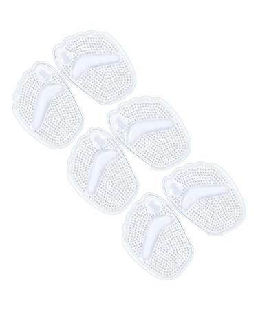 Healeved 3 Pairs Girl high Heels Gel Non-Slip Shoes Foot Cushions Massage Shoes Forefoot Cushions high Heel Inserts Gel pad Heel Non-Slip mat Comfortable Massage Cushion Half pad 9x7cm Transparent