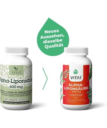 Buy Vita1 Alpha-Lipoic Acid ALA 300 mg - 90 Vegan Capsules | 50% R & 50% S Formula | International Shipping Available - Buy Online on GoSupps.com