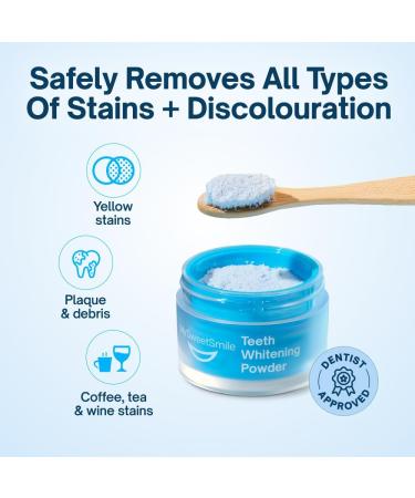 MySweetSmile Teeth Whitening Powder - 6 Month Supply | Stain Remover for Tea, Coffee, Wine & Smoking | Peroxide-Free Formula for Bright Smile | Mint Flavour 1.05oz - Buy Online on GoSupps.com