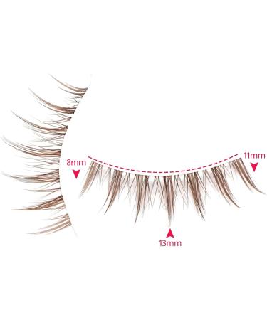 10 Pairs Brown Lashes Clear Band Brown Manga Lashes Japanese Anime Cosplay Brown Eyelashes Asian False Eyelashes Natural Look Like Individual Clusters(A01-Brown Manga Lashes 8-13mm) - Buy Online on GoSupps.com