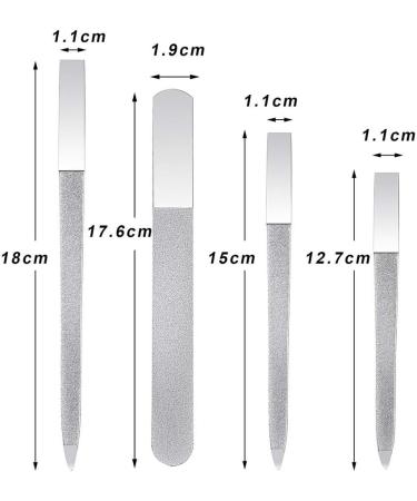 4-Piece Stainless Steel Diamond Nail File Set for Fingernail and Toenail - Salon Quality, Double-Sided Files for Home and Travel (5.9 Inch) - Buy Online on GoSupps.com