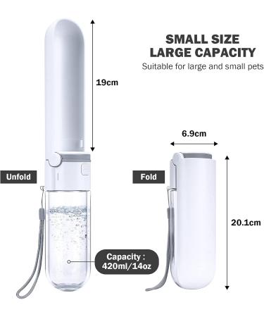 Pettom 420ml Portable Dog Water Bottle Leak-Proof Foldable Ideal for Travel Training & Hiking - Buy Online on GoSupps.com