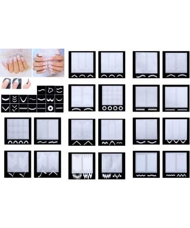 French Manicure Nail Tip Guides French Manicure Nail Art Stencils Stickers Decals 24 Sheets 36 Designs Nail Art Stickers - Professional Salon & Home Use - Buy Online on GoSupps.com