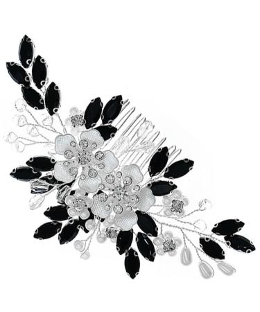 Angoily Pearl Flower Comb Rhinestone Hair Accessories Plush Purse Wedding Hair Ornament Wedding Decor Tiara Bridesmaid Hair Accessories Flower Arrangement Rhinestones Manual