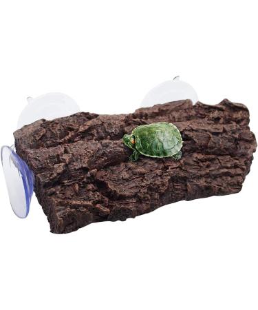 hisunfarm Turtle Floating Basking Platform Aquarium Decorations Decor Artificial Bark with Suction Cups for Tortoise Climbing Platform Resting Terrace Step (Rock Brown) - Buy Online on GoSupps.com