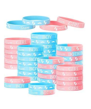 LOLPALONE Gender Reveal Bracelets Includes Team Boy Bracelets and Team Girls Bracelets for Gender Reveal Party (40 Pieces) B