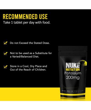 High Strength Potassium Tablets 200mg - 120 Count - Nerve & Muscle Support Supplement - Buy Online on GoSupps.com