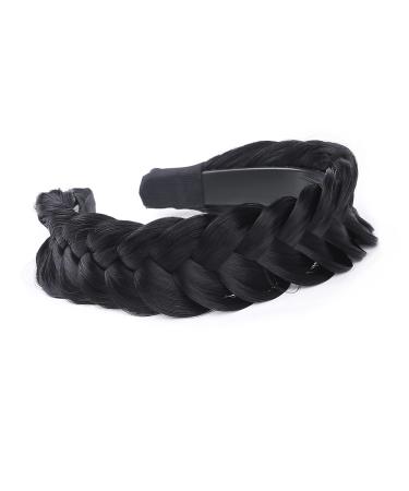 Vowyore Wide Fishtail Braid Headband with Teeth - Classic Chunky Braided Hair Band for Girls and Women - Black - Buy Online on GoSupps.com